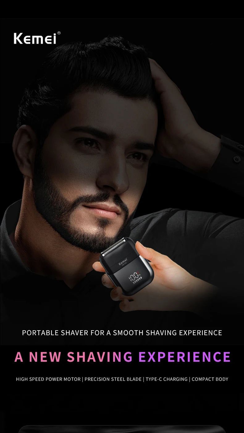 KEMEI km-t82 Usb Reciprocating Electric Shaver Washable Digital Display