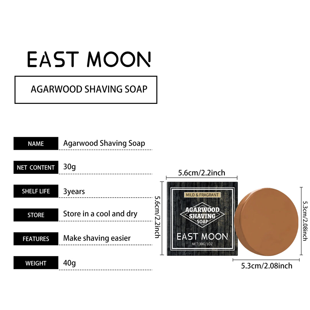 Agarwood Scent Shaving Soap Rich Foam Soothe Shaving