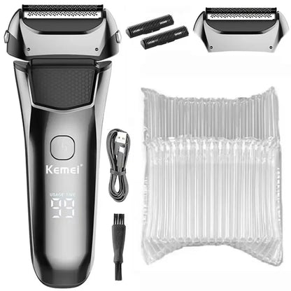 Kemei Men's Electric Shaver Facial Beard Wet & Dry Shaver