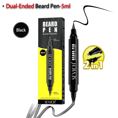 Double-headed Beard Filling Pen Black/Brown Waterproof