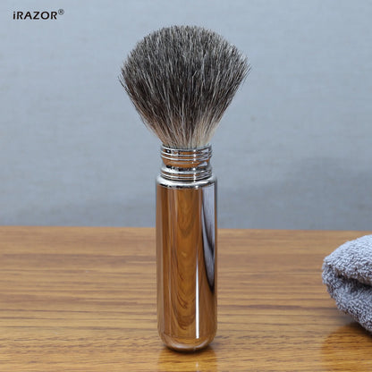 Men's Badger Hair Shaving Brush with Aluminum Tube Holder