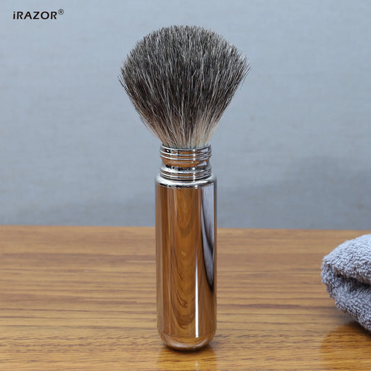 Men's Badger Hair Shaving Brush with Aluminum Tube Holder