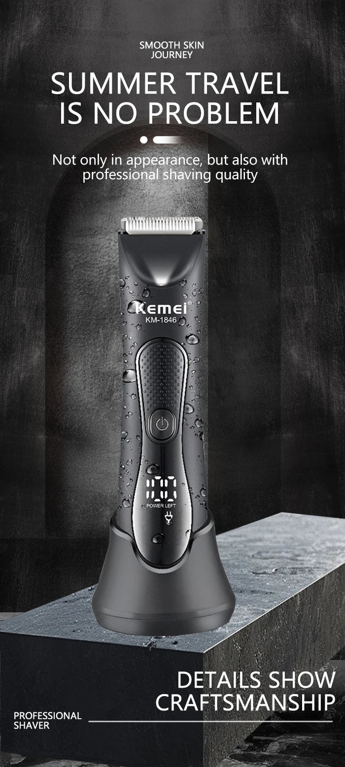 Kemei IPX7 Waterproof Hair Trimmer Shaver KM-1846