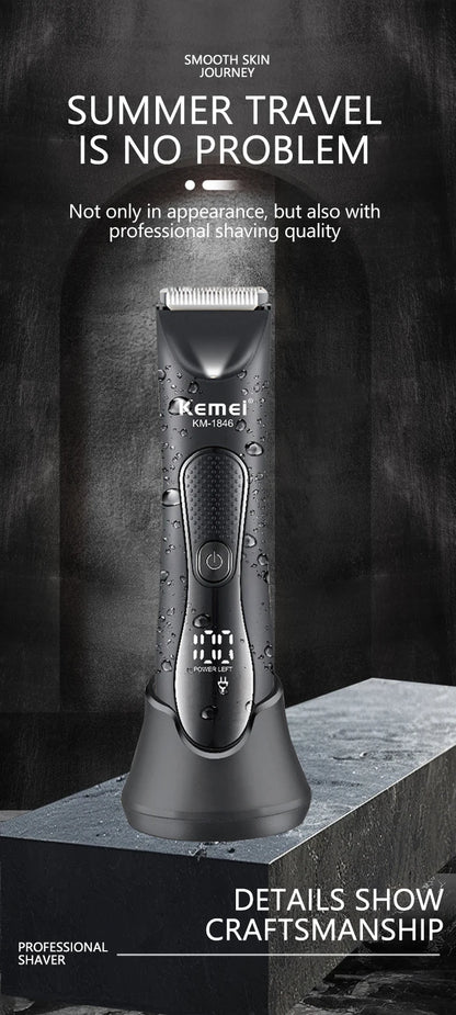 Kemei IPX7 Waterproof Hair Trimmer Shaver KM-1846