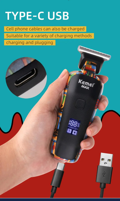 Kemei Digital Display Professional Barber Pusher For Men