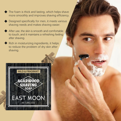 Agarwood Scent Shaving Soap Rich Foam Soothe Shaving