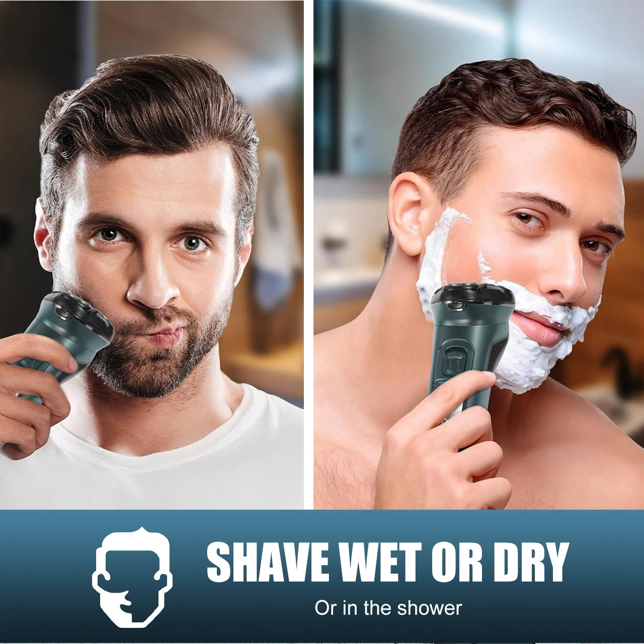 LCD Dislay Waterproof Electric Shaver For Men