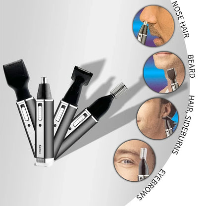 Kemei KM-6630 4 in 1 Nose Eyebrow Hair Beard Trimmer for Men