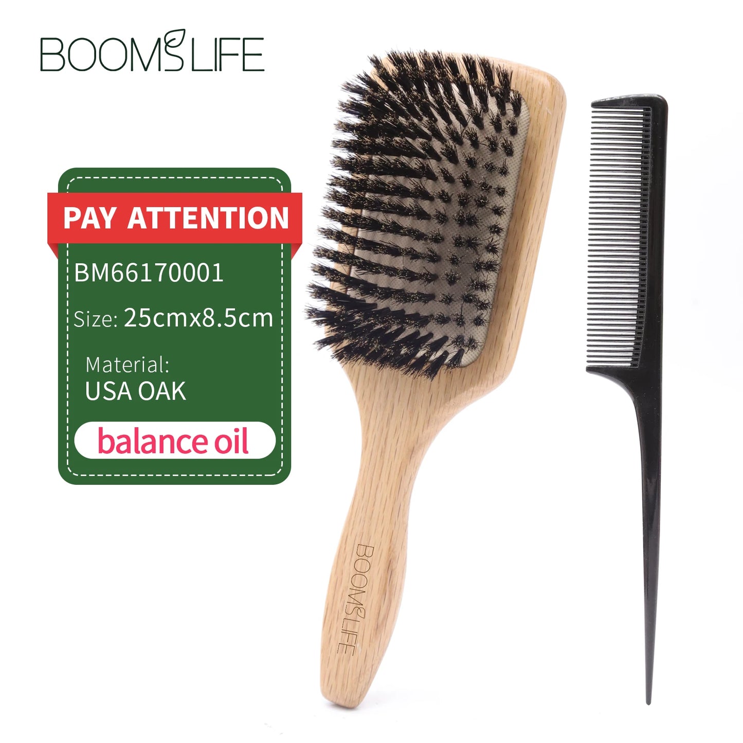 Boar Bristle Brush Wood Combs Scalp Massage