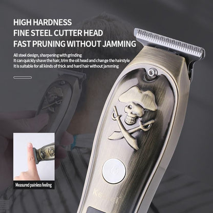 Original Kemei Full Metal Hair Trimmer For Men Groomer Cordless Hair Clippers