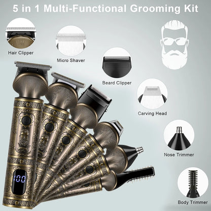 Hatteker 6 in 1 hair clipper set hair trimmer machine