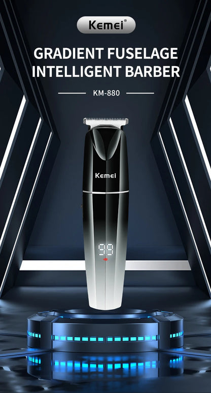 Kemei Cordless Hair Trimmer Professional Ceramic T Blade Clipper