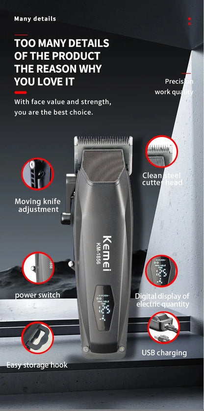 Kemei Professional Barber Hair Clippers USB Trimmer