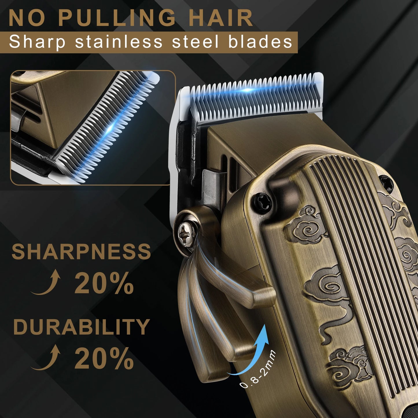 2PC Professional Hair Cutting Machine Cordless Beard Trimmer