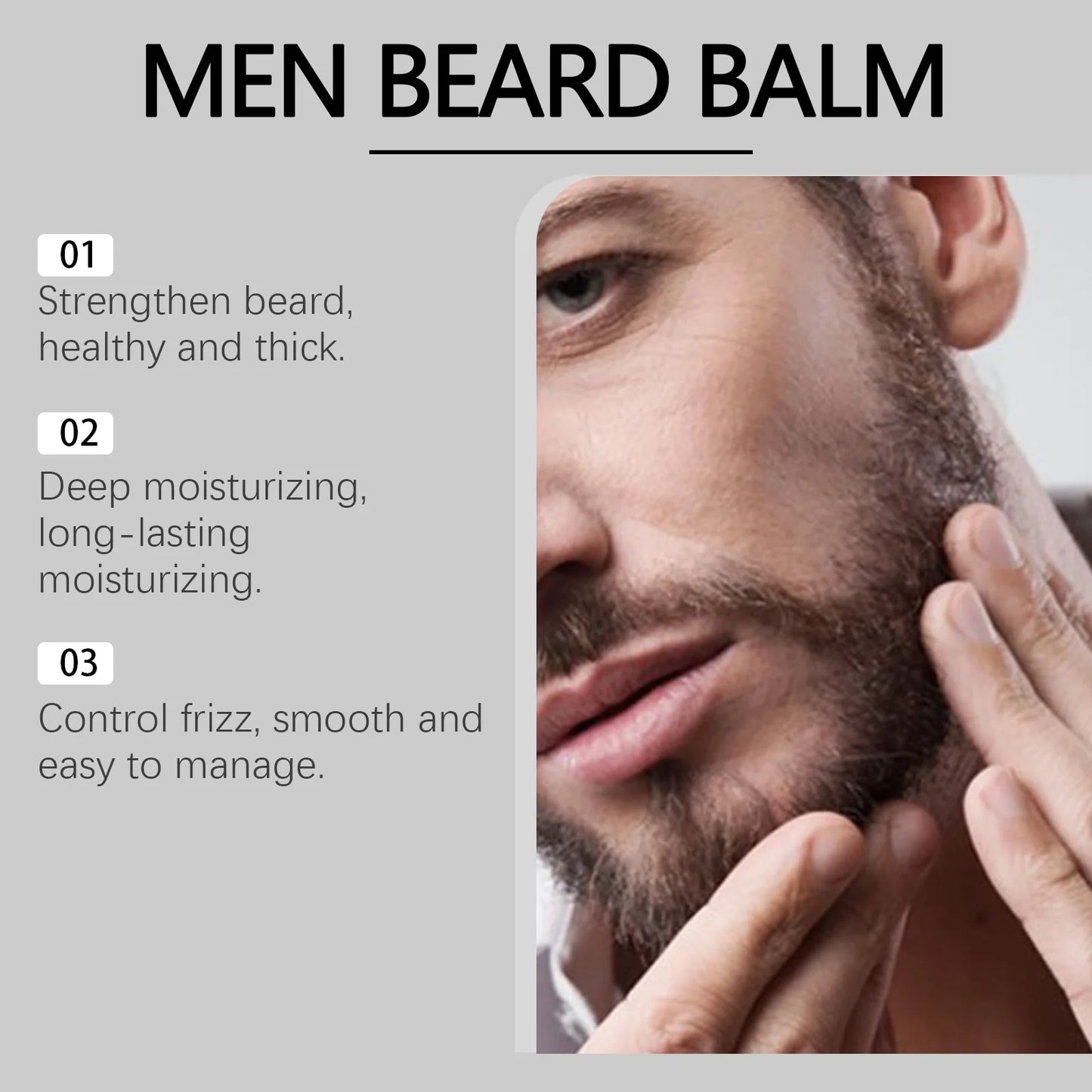 Beeswax Men Beard Balm Moisturize Dry Beard Soften Rough