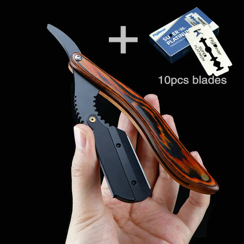 Senior wood handle blade shaving razors barber shaver