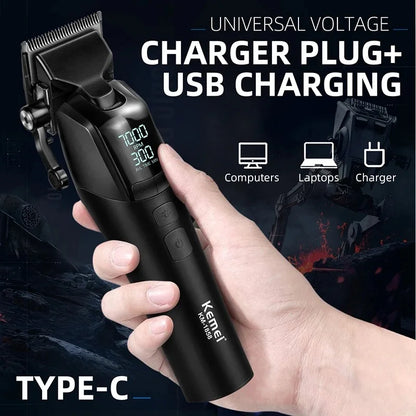 Kemei Professional Barber Hair Clippers Rechargeable Cordless