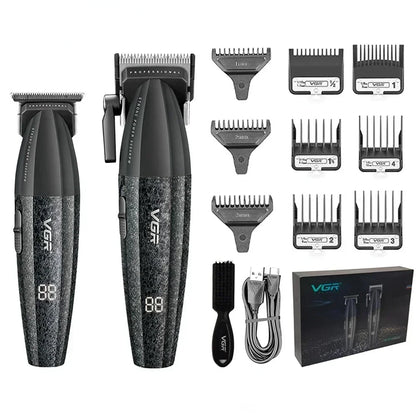 VGR Hair Clippers Professional Barber Clippers Adjustable Hair Cut