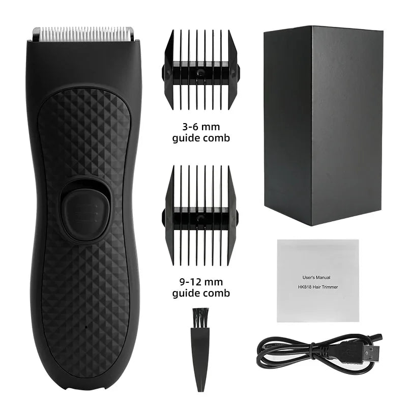 Men's Electric Groin Hair Trimmer Pubic Hair Removal Intimate Areas