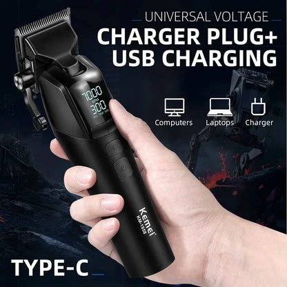 KEMEI 1858 DLC Blade Electric Hair Clipper Professional Barber
