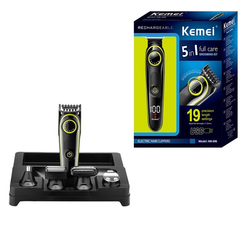 Original Kemei 5in1 Facial Beard Hair Trimmer Men Body Groomer Electric Shaver