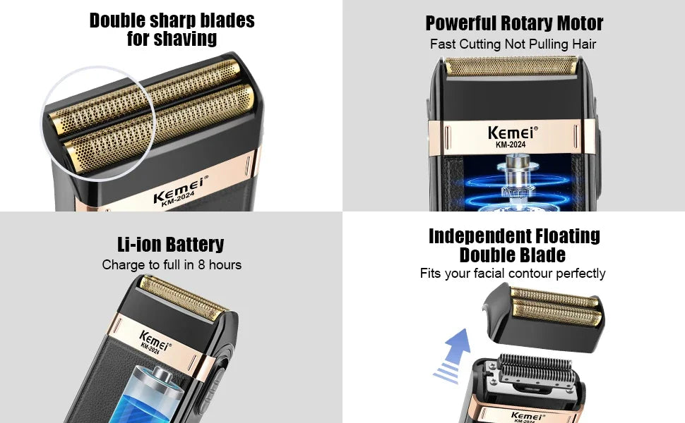 KEMEI Professional Electric Shaver for Men Electric Razors