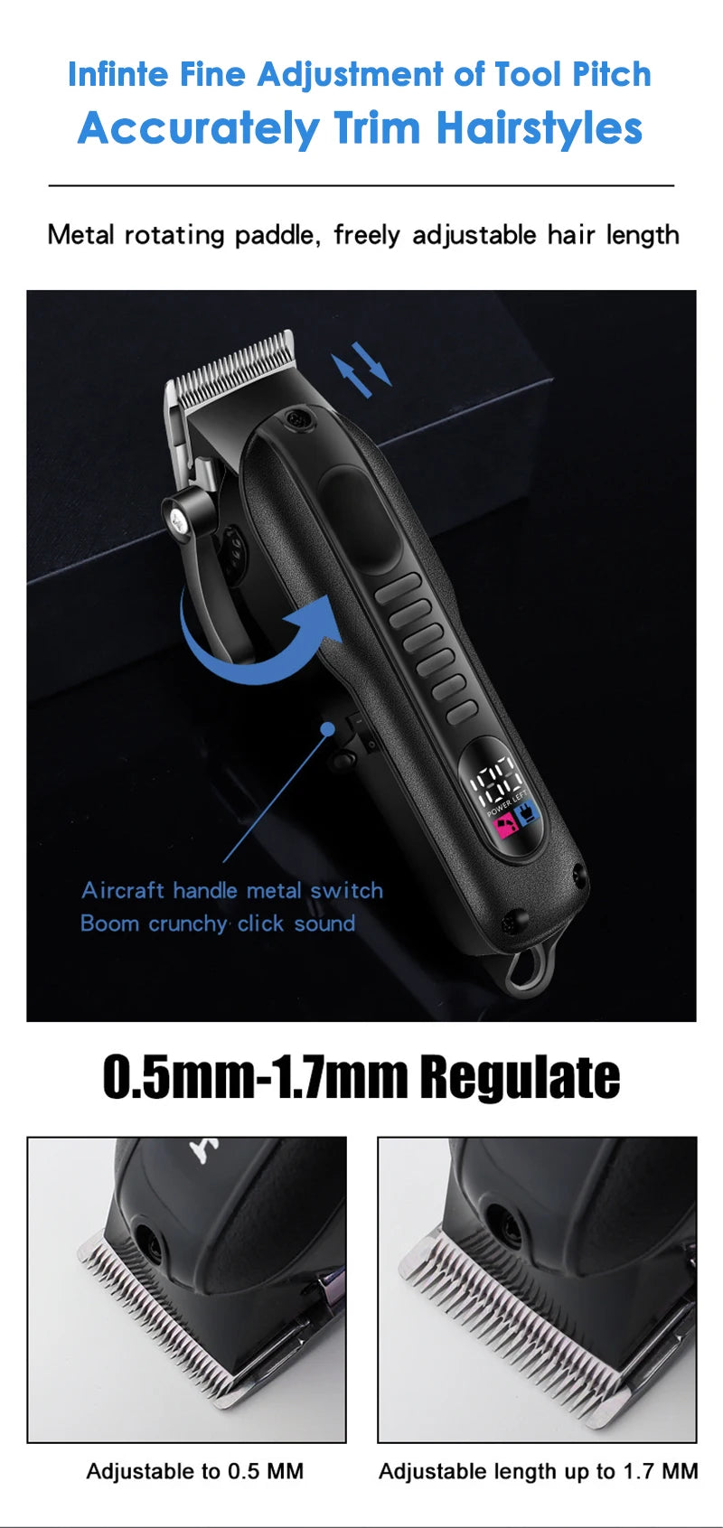 Professional Men Electric Hair Clipper Barber Finish Cutting Machine