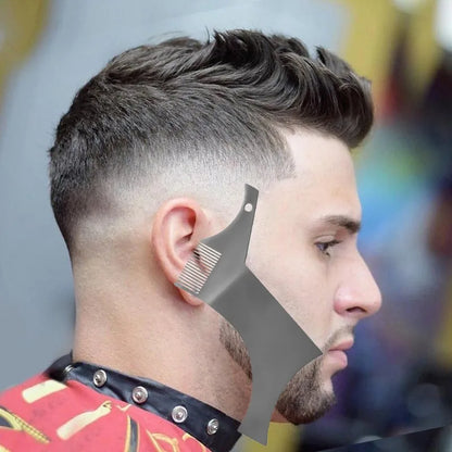 Stainless Steel Beard Stencil Modeling Comb
