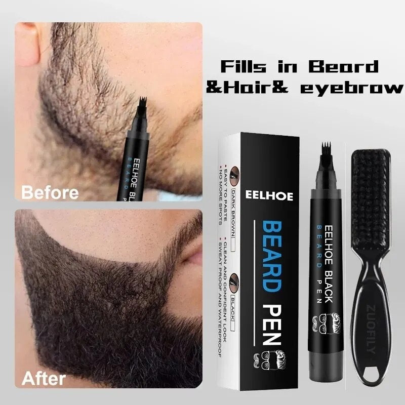 Beard Filler Pencil And Brush Beard Enhancer Lasting Beard Pen