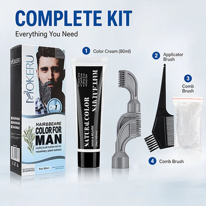 Beard and Hair Black Coloring Cream with Rosemary Extract