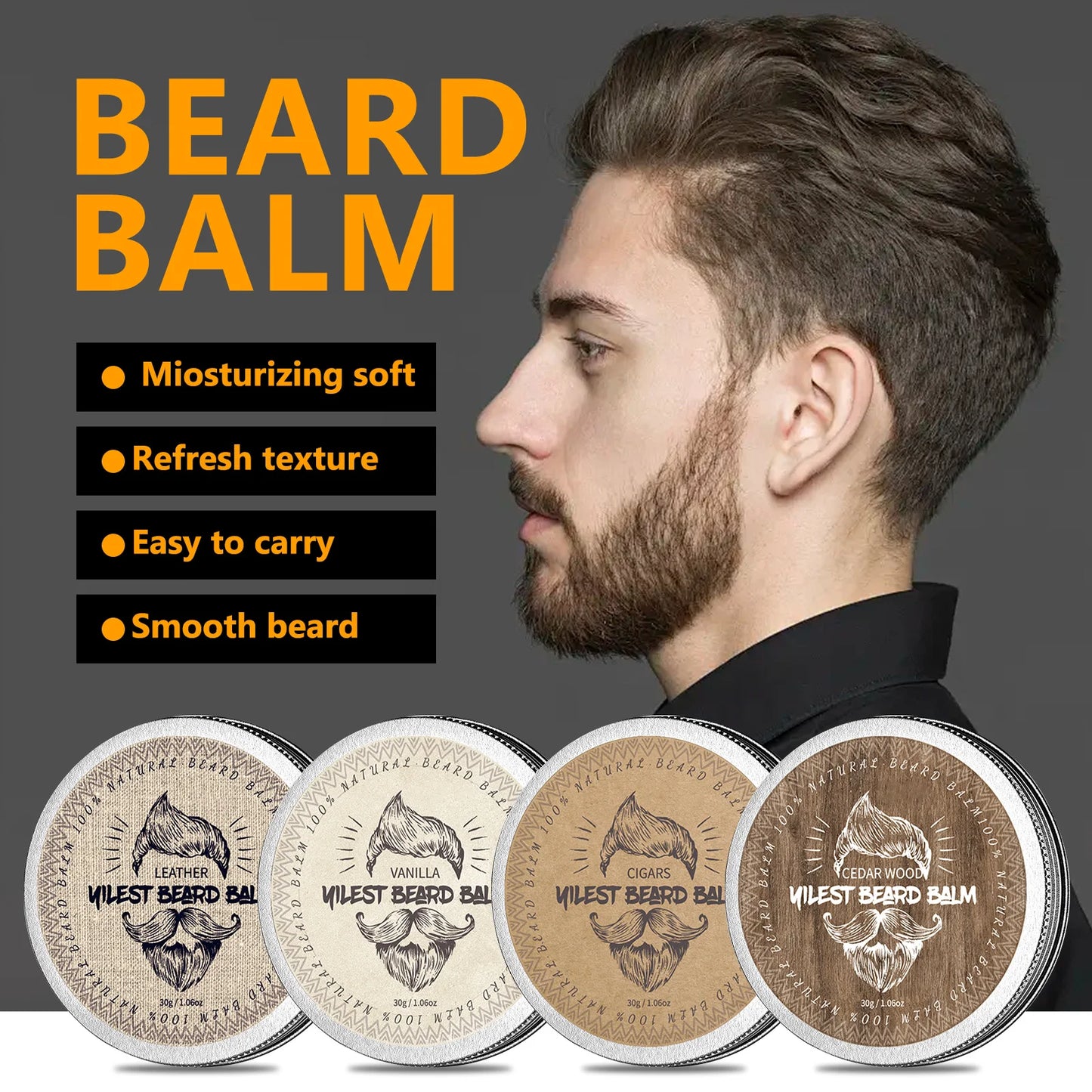 30g Beard Balm Men's Moisturizing Beard Balm Beard Wax