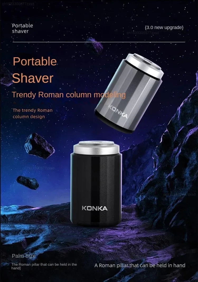 KONKA Mini Portable Electric Shaver Mini Portable Waterproof Shaver