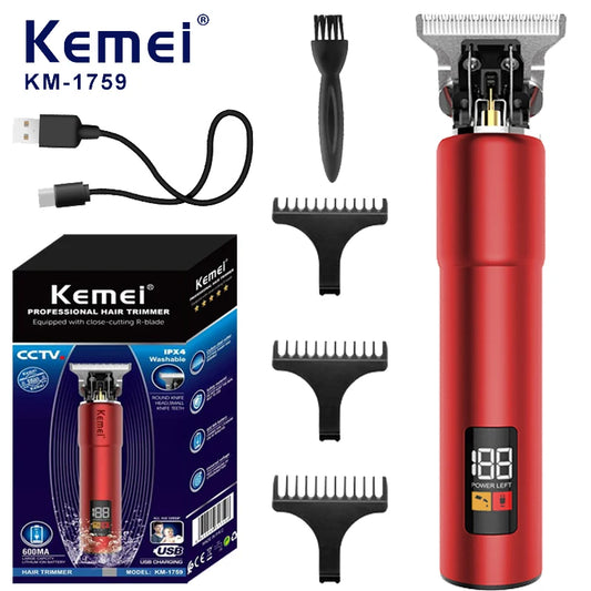 Kemei KM-1759 Waterproof 10W Hair Trimmer For Men