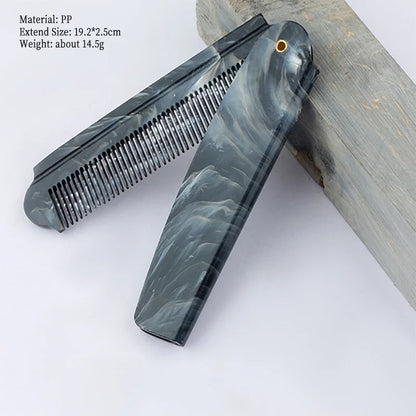 Portable Steel Combs Folding Pocket Beard Comb For Men