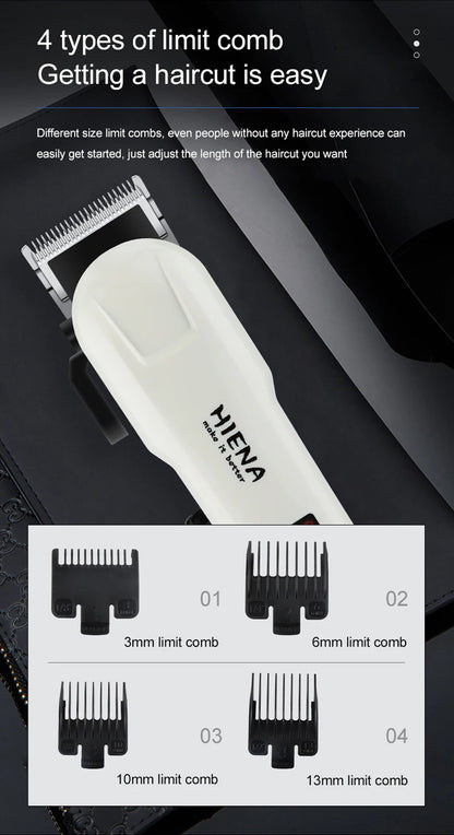 Hiena HYN-222 Electric Hair Clipper UBS Rechargeable Cordless Trimmer