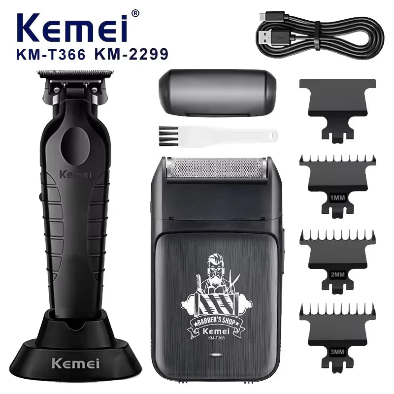Kemei KM-2299 KM-T366 2 in 1 Professional Hair Clipper Se