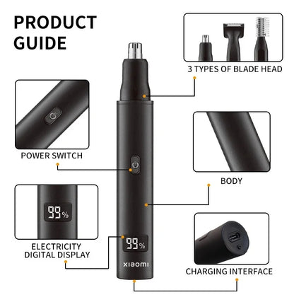 XIAOMI New 3 in 1 Electric Rechargeable Nose Ear Hair Trimmer