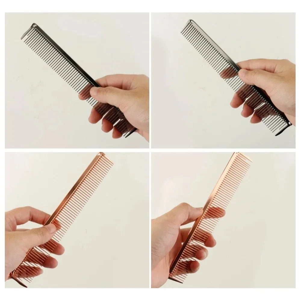 Professional Hairdressing Combs Aluminium Hair Comb Rat Tail