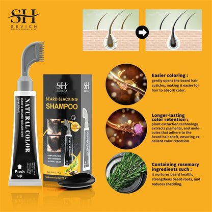 80ml Hair Dye Cream Black Beard Dye Cream For Men