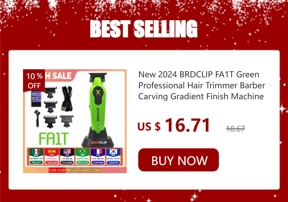 New BRDCLIP FA1T Green Professional Hair Trimmer
