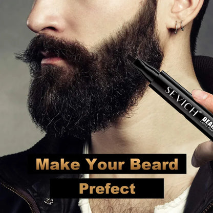 New Beard Filling Pen with Brush Kit Four Prong Beard Coloring