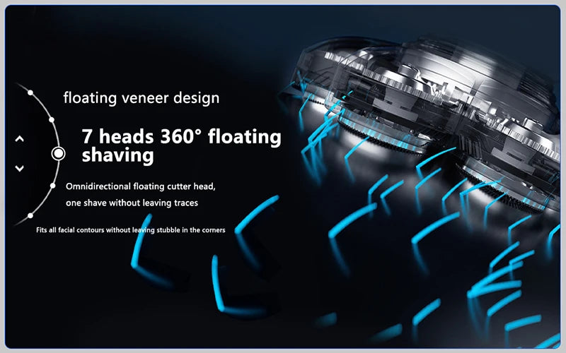 Electric Shaver 7D Floating Cutter Head Base Beard Trimmer