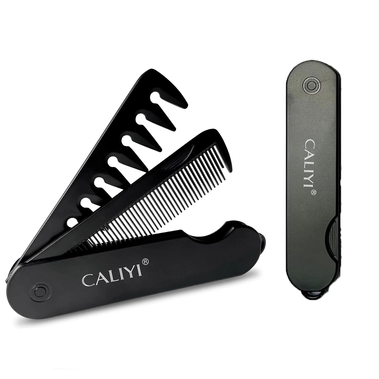 2 in 1 Folding Hair Comb for Men, Pocket Comb Mustache