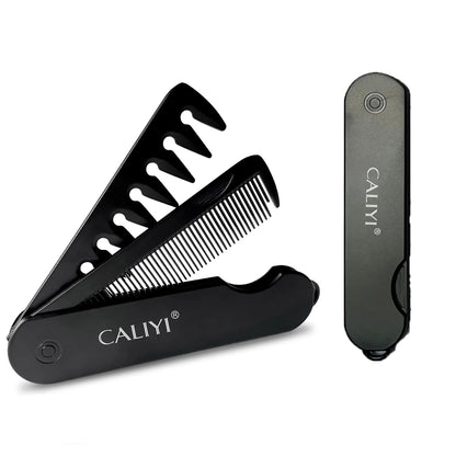 2 in 1 Folding Hair Comb for Men, Pocket Comb Mustache