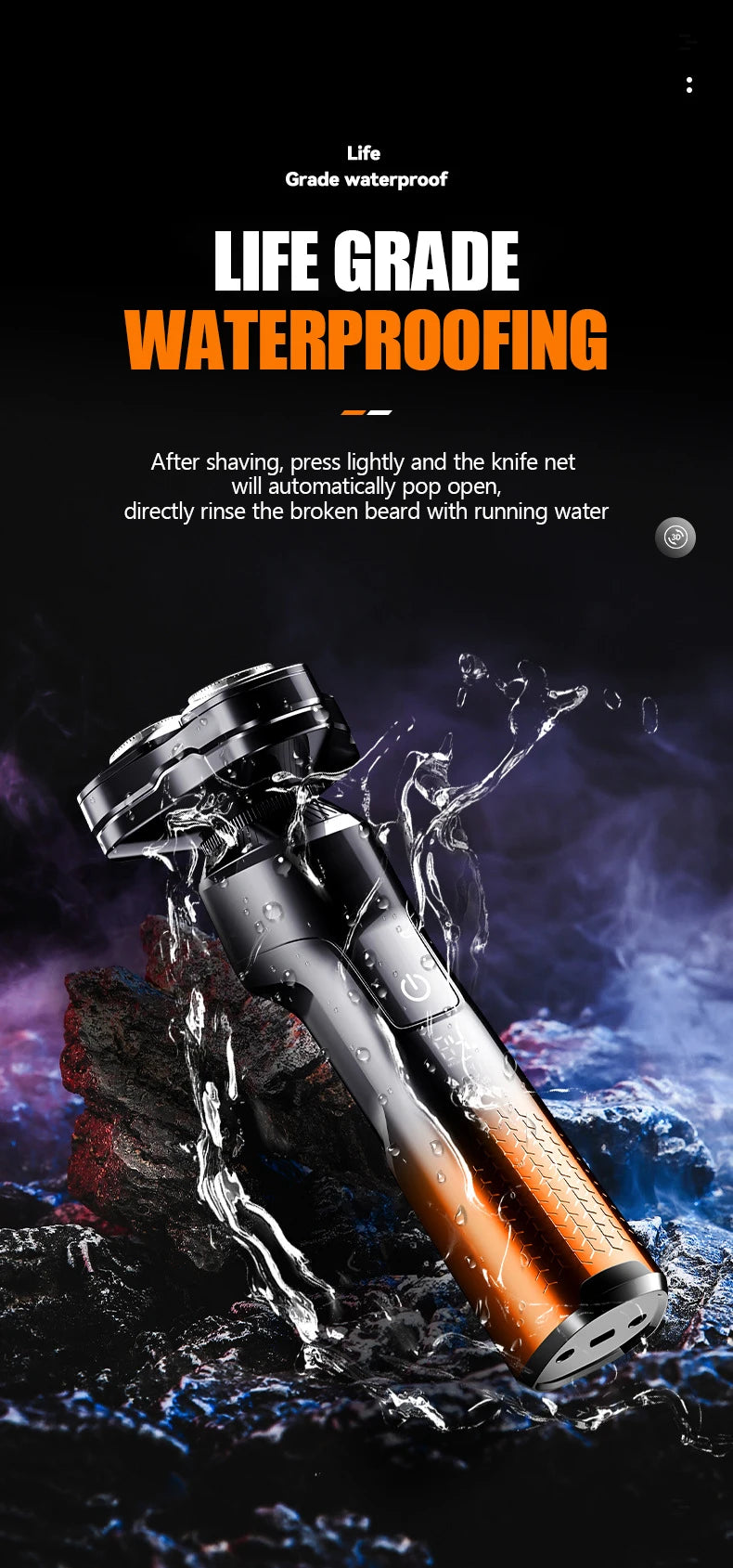 KEMEI Electric Shaver Rotary Beard Trimmer Hair Cutting Shaving