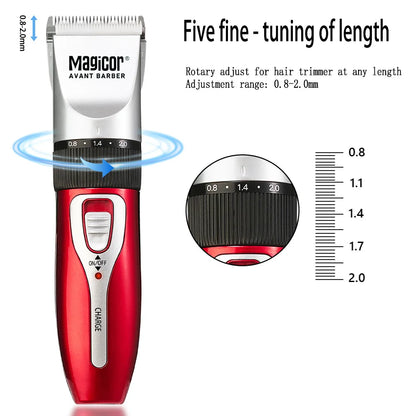 MAGICOR Professional Hair Clipper Red Hair Trimmer Hair Cutting
