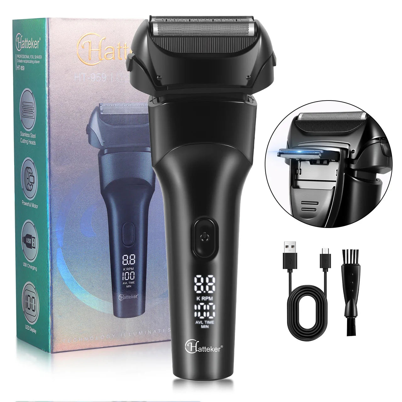 5-D Reciprocating Shaver for Men with LCD Digital Display