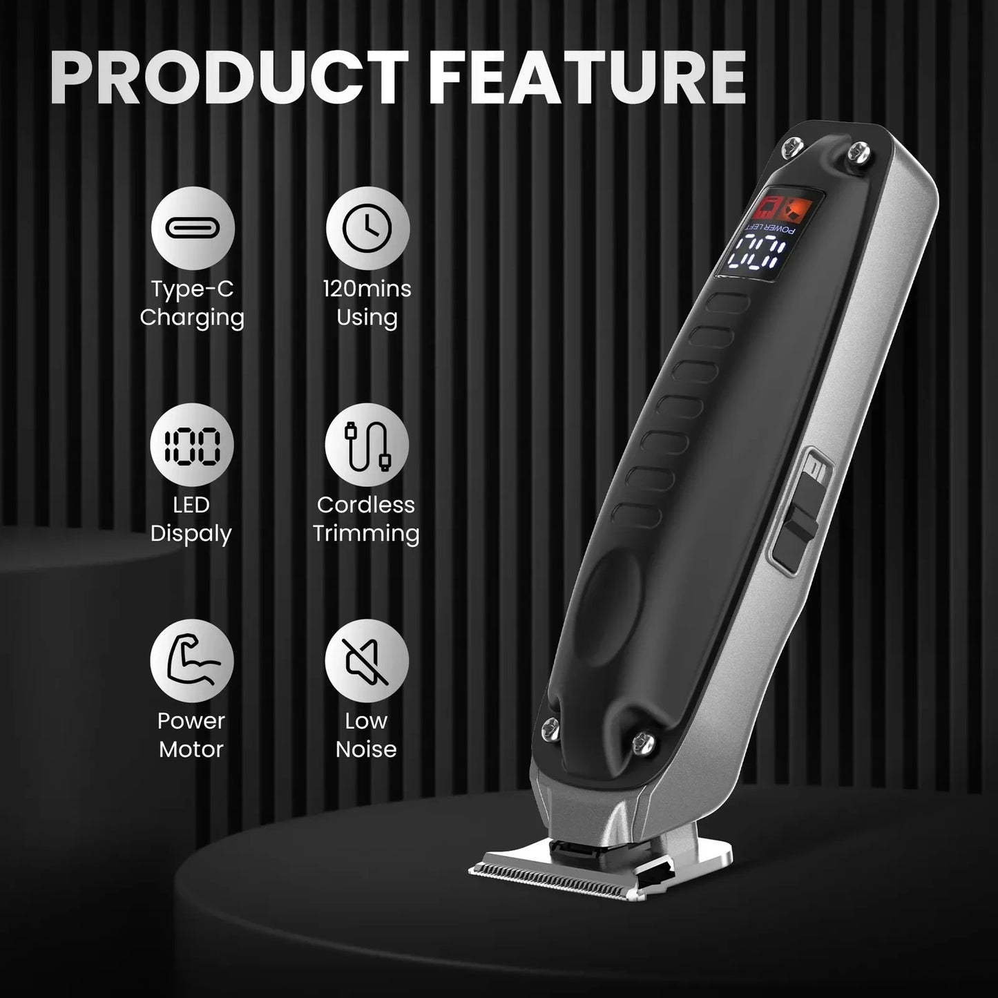 Professional Men's Hair Clipper Kit Cordless Trimmer