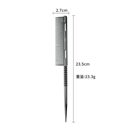 Professional Hairdressing Combs Aluminium Hair Comb Rat Tail