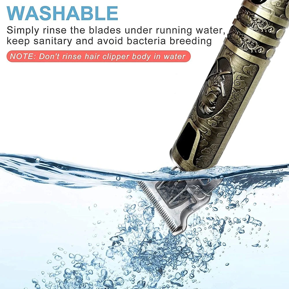 T9 LCD Electric Hairdresser Oil Shaving Head Trimmer